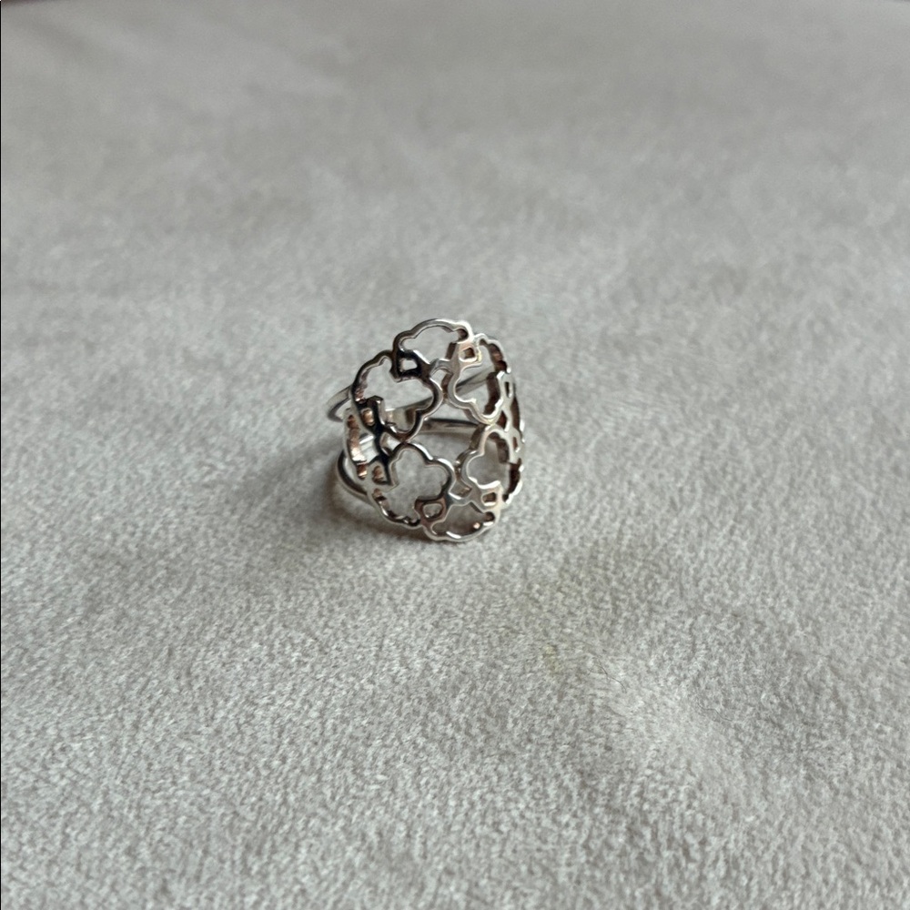 Tous Silver Floral Openwork Ring